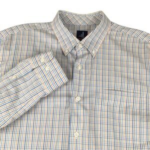 johnnie-O Prep-formance Shirt Mens XL Plaid Button Down Tangerine Blue LS